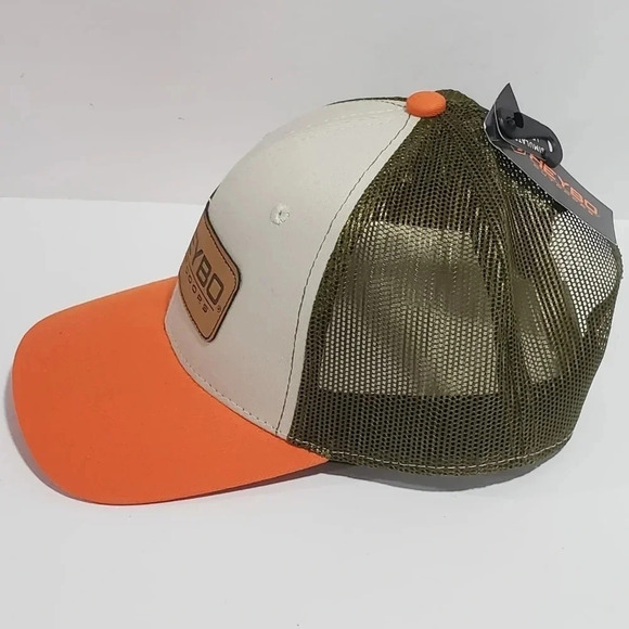 Heybo  Outdoors Tri-color Mens Trucker Hat with Leather Patch,NWT. - Picture 2 of 7